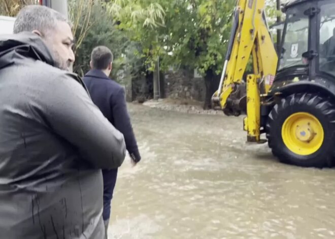 Bodrum Belediyesi’nden Sağanak Yağışlarla Mücadele